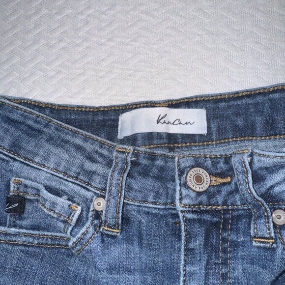 Kancan Skinny Jeans Womens 0/23 Mid Rise Dark Wash Distressed Stretchy Denim - Picture 4 of 8